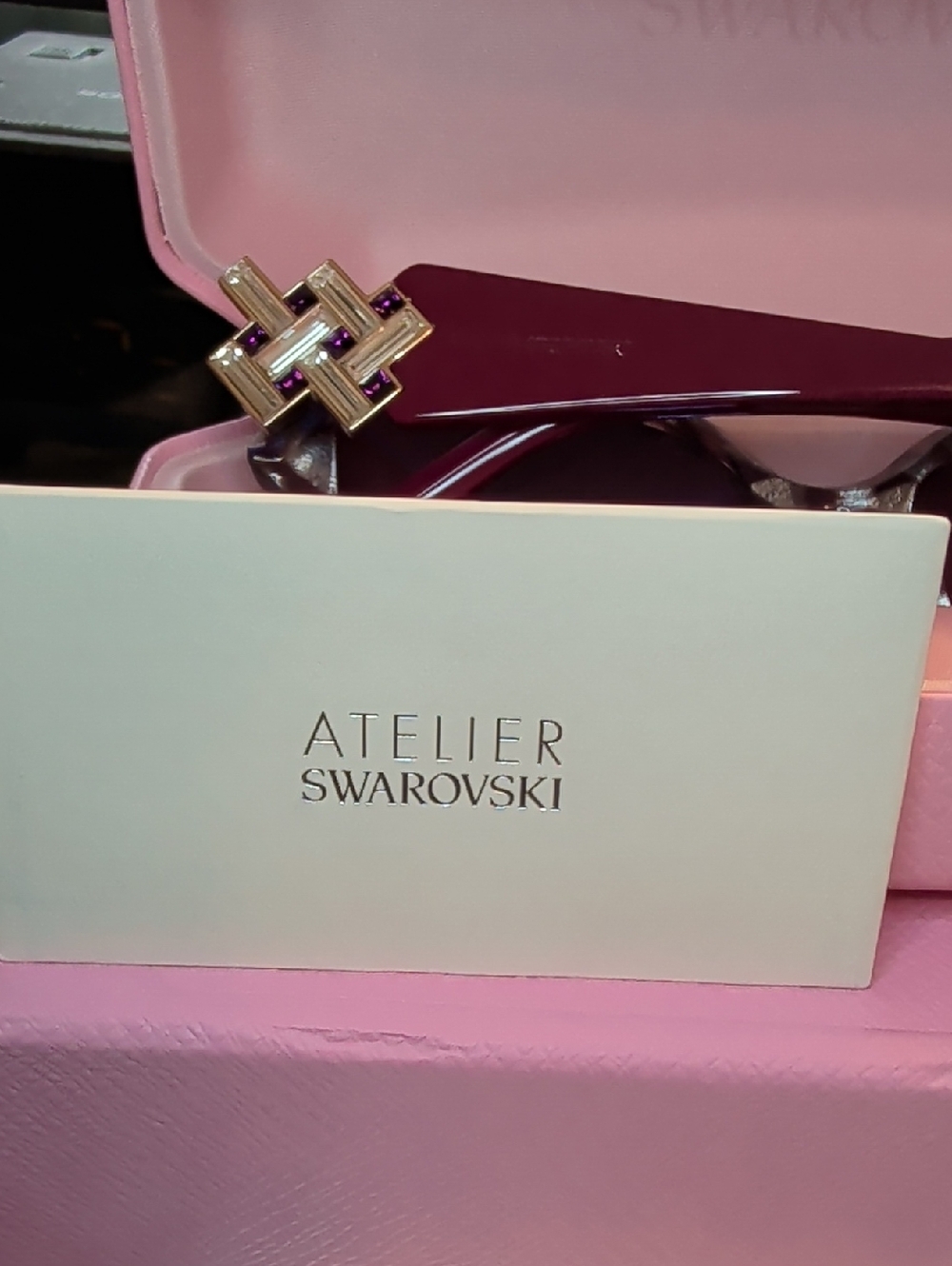 ATELIER SWAROVSKI Purple Sunglasses Limited Edition NWT - Picture 9 of 14
